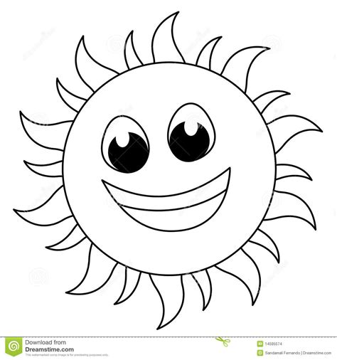 clip art of sun black and white